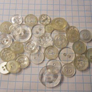 Vintage lot of Sewing Buttons - Large Mix of Translucent Rounds #3